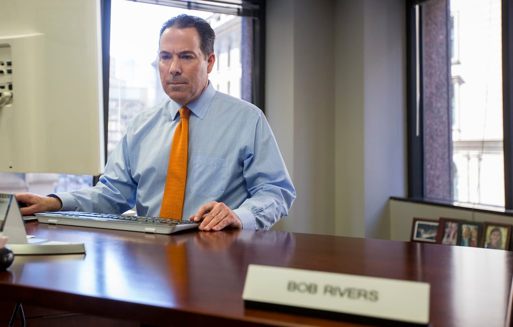 Bob Rivers, chief executive of Eastern Bank, in his Boston office in 2020.