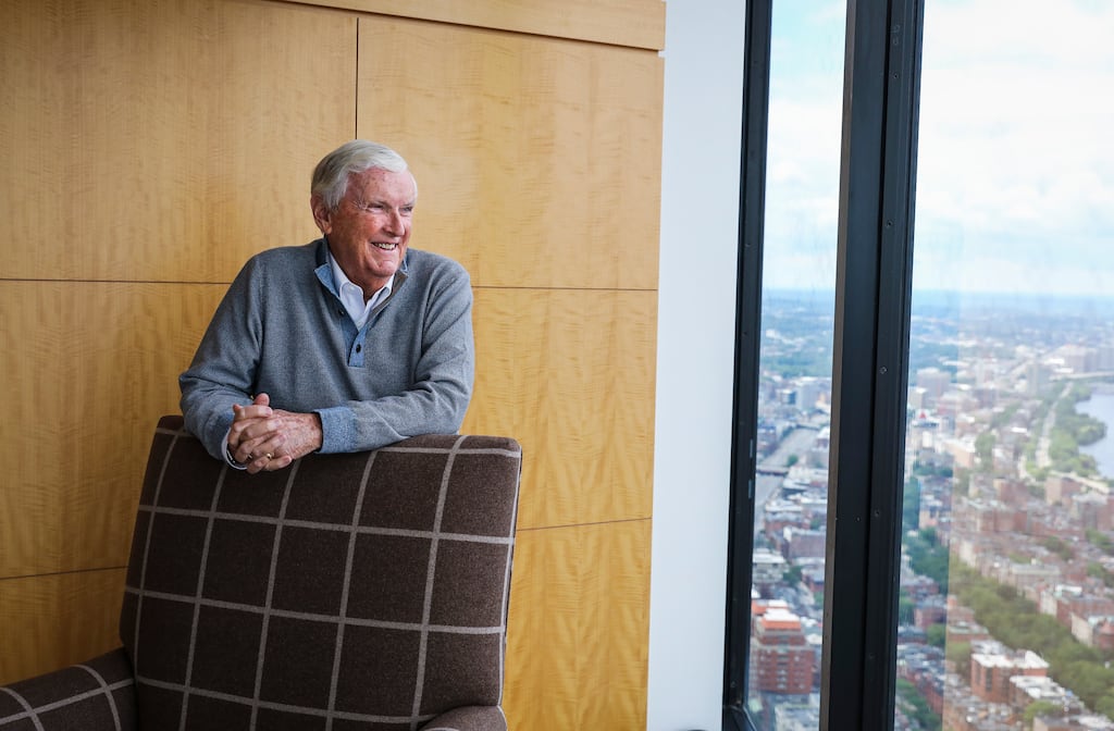 Jack Connors in his Back Bay office, located in the former Hancock Tower, in 2021.