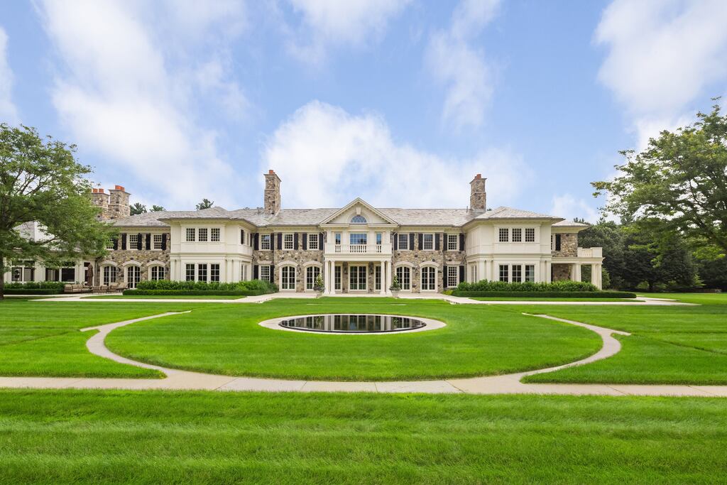 The exterior of the Weston estate, which is on the market for $38 million. 