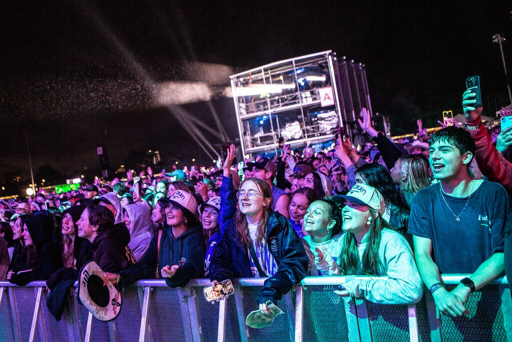 Fans cheered for a performance by Luke Combs at Boston Calling on Friday.