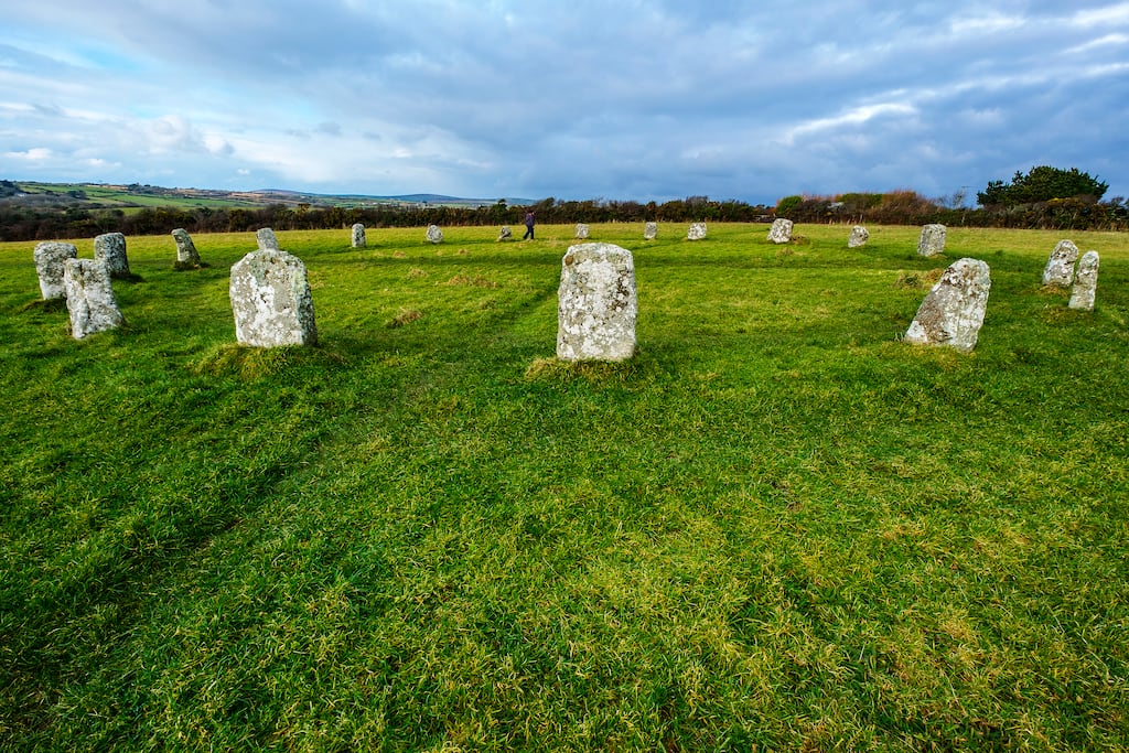 The Merry Maidens Stone Circle near Lamorna Cove.