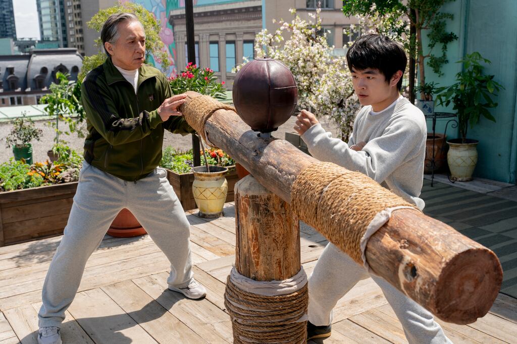 From left: Jackie Chan and Ben Wang in 