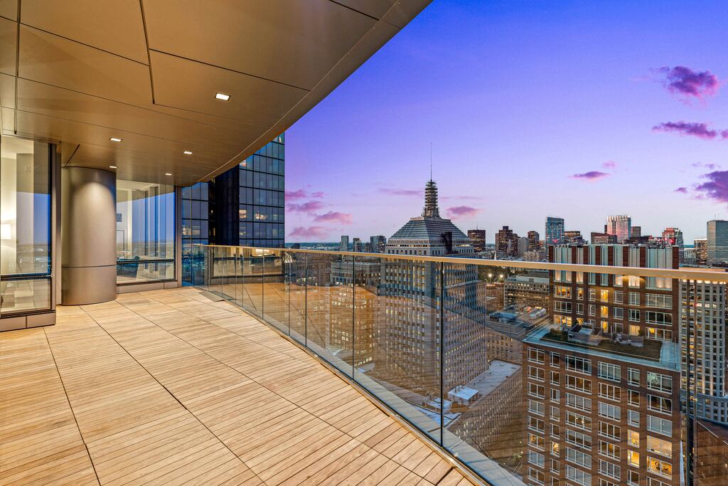 A private terrace at 430 Stuart St, PH 35D., Boston. 