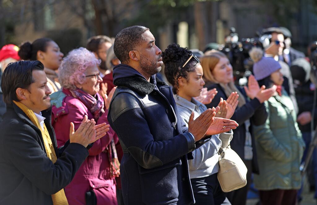 Residents and advocates gave a round of applause during the announcement Monday. They have long protested the current owner of the Fairlawn apartments.