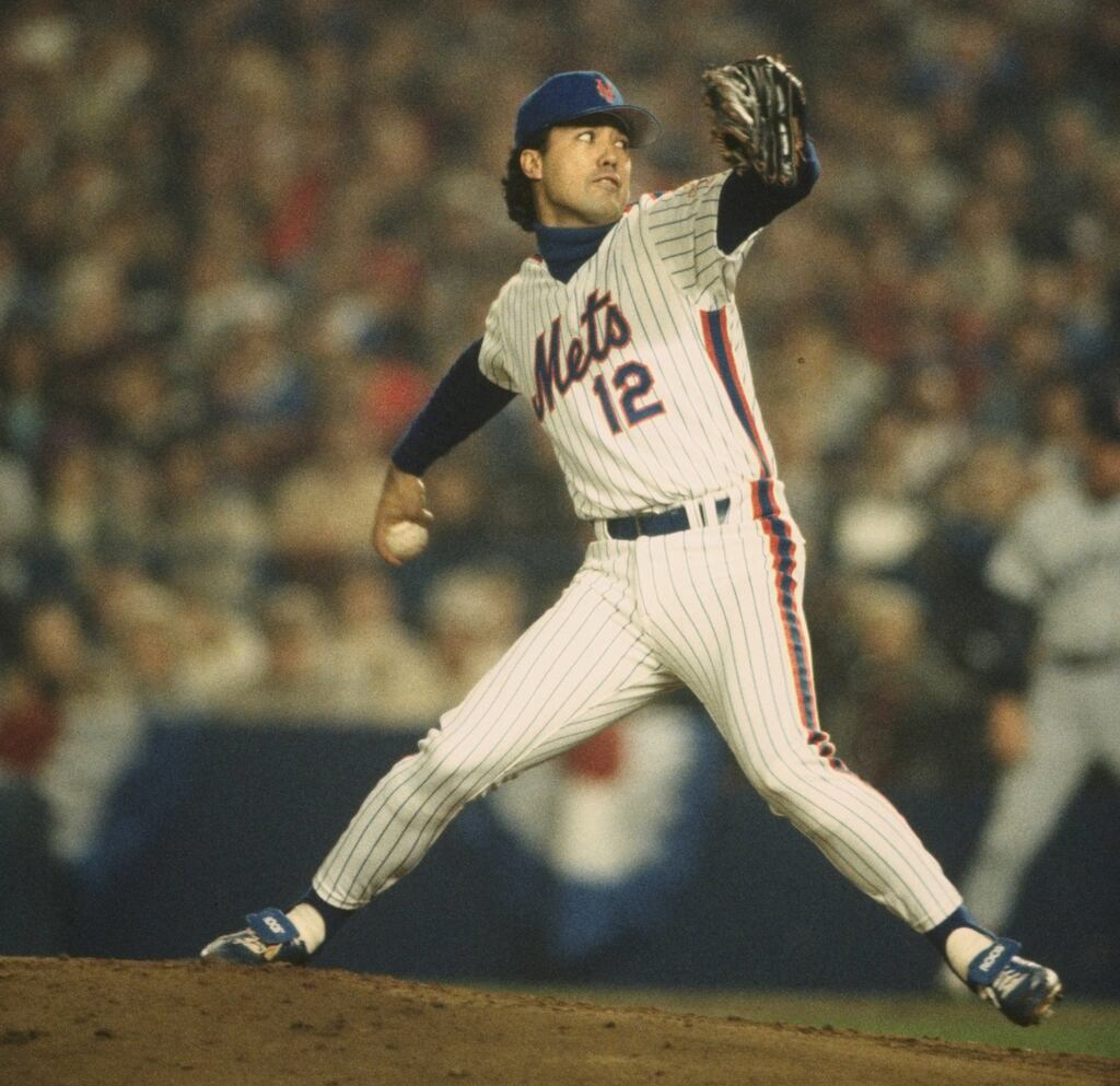Pitcher Ron Darling of the New York Mets winds up to throw a pitch during the Mets 8-5 win over the Boston Red Sox in game 7 of the World Series at Shea Stadium in Flushing, N.Y., on Oct. 27, 1986.