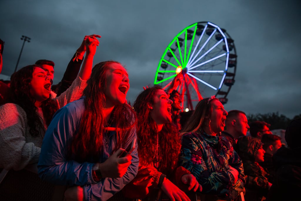 Fans cheer at Boston Calling on May 27, 2018.