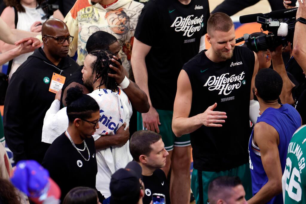 Kristaps Porziņgis (right) is due $30.7 million in the final year of his contract. 