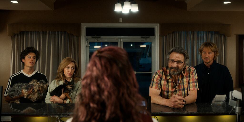 Peter Dager, Mariana Treviño, Kirstin Eggers, Marc Maron, and Owen Wilson in 