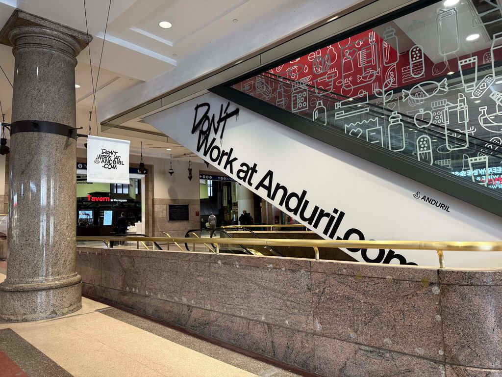 As part of a hiring blitz in Boston earlier this year, Anduril launched a somewhat counterintuitive marketing campaign, including ads at South Station.