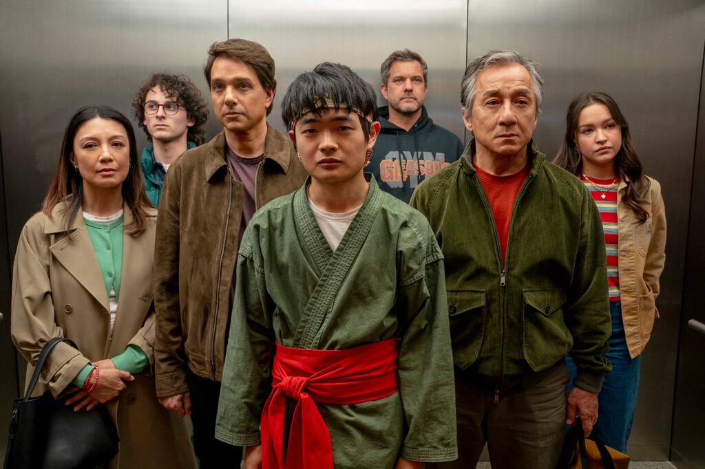Ming-Na Wen, Wyatt Oleff, Ralph Macchio, Ben Wang, Joshua Jackson, Jackie Chan, and Sadie Stanley in 