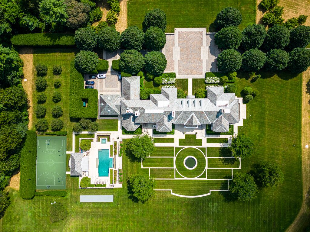 An aerial view of the estate at 180 Ash St. in Weston.