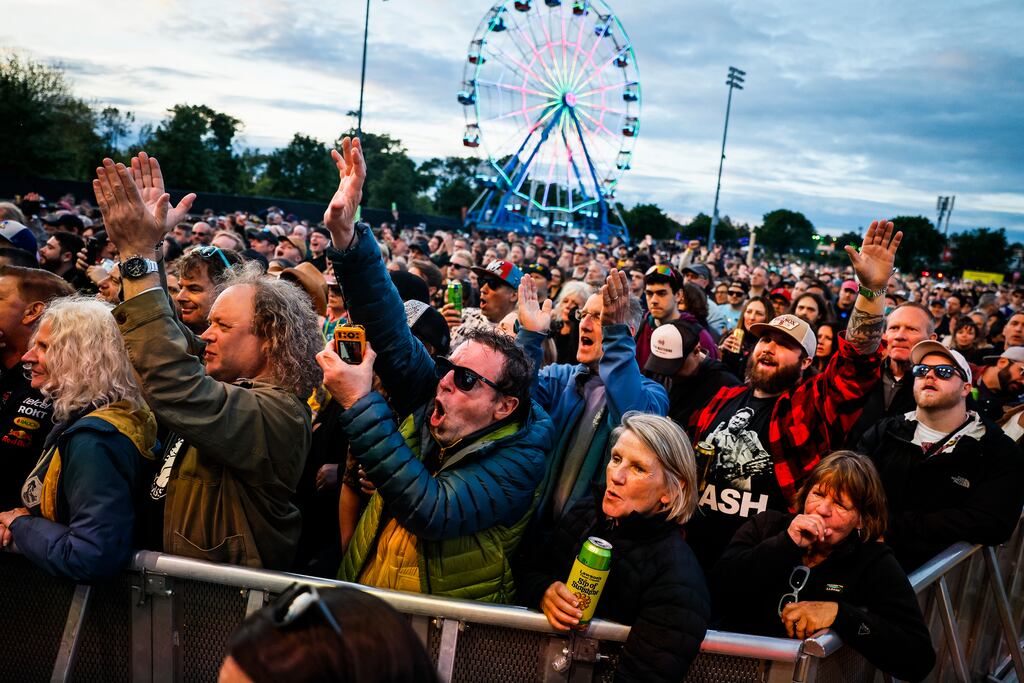 Fans sang along to the Black Crowes at Boston Calling on Saturday.