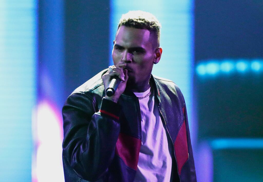 In this June 25, 2017, file photo, Chris Brown performs at the BET Awards at the Microsoft Theater in Los Angeles.