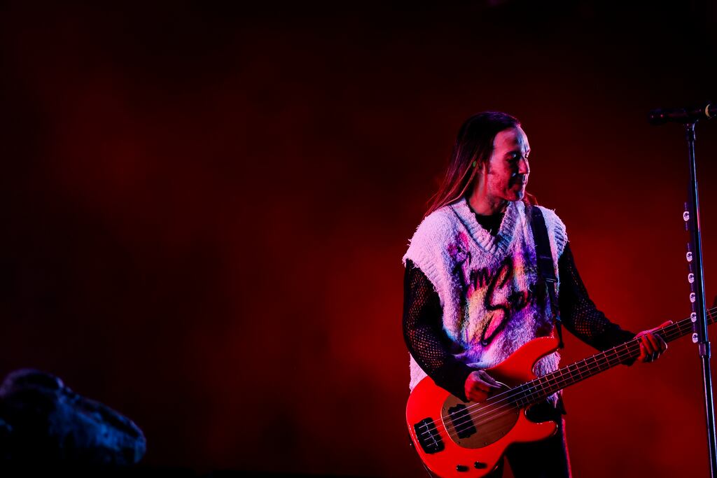 Pete Wentz of Fall Out Boy performed at Boston Calling on Saturday.