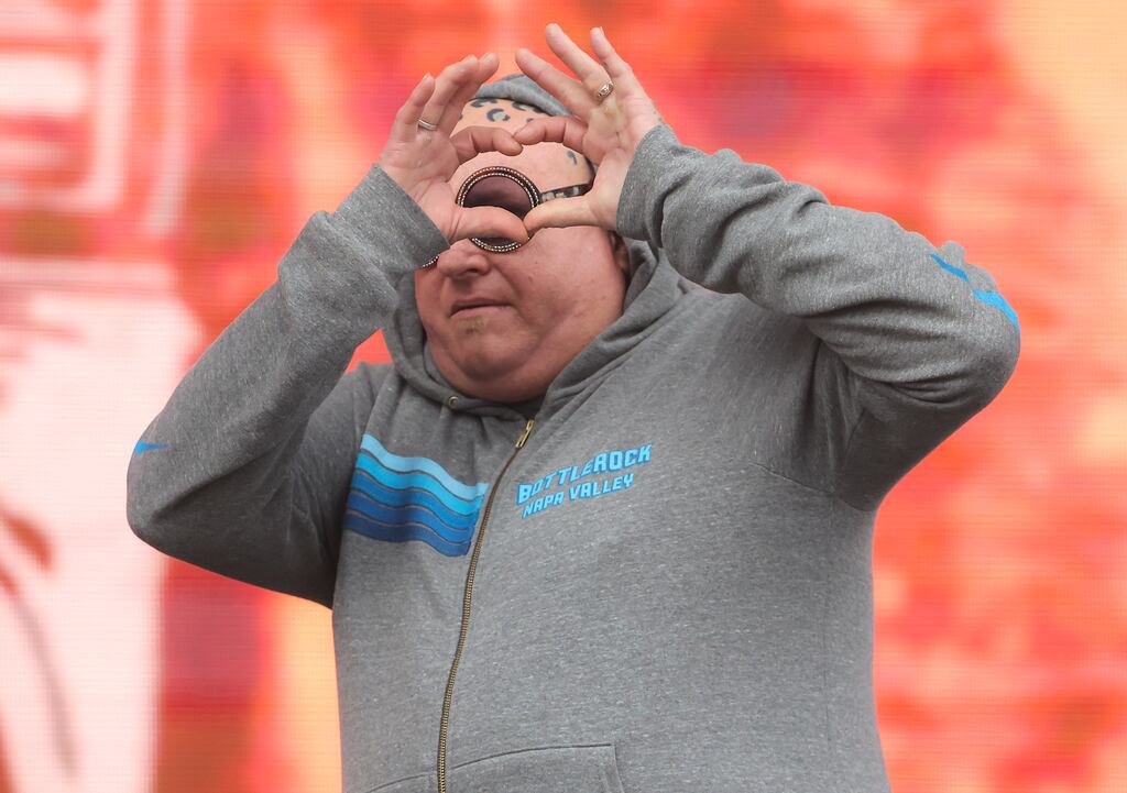 Eric Wilson the bass player with Sublime performed at Boston Calling on Sunday