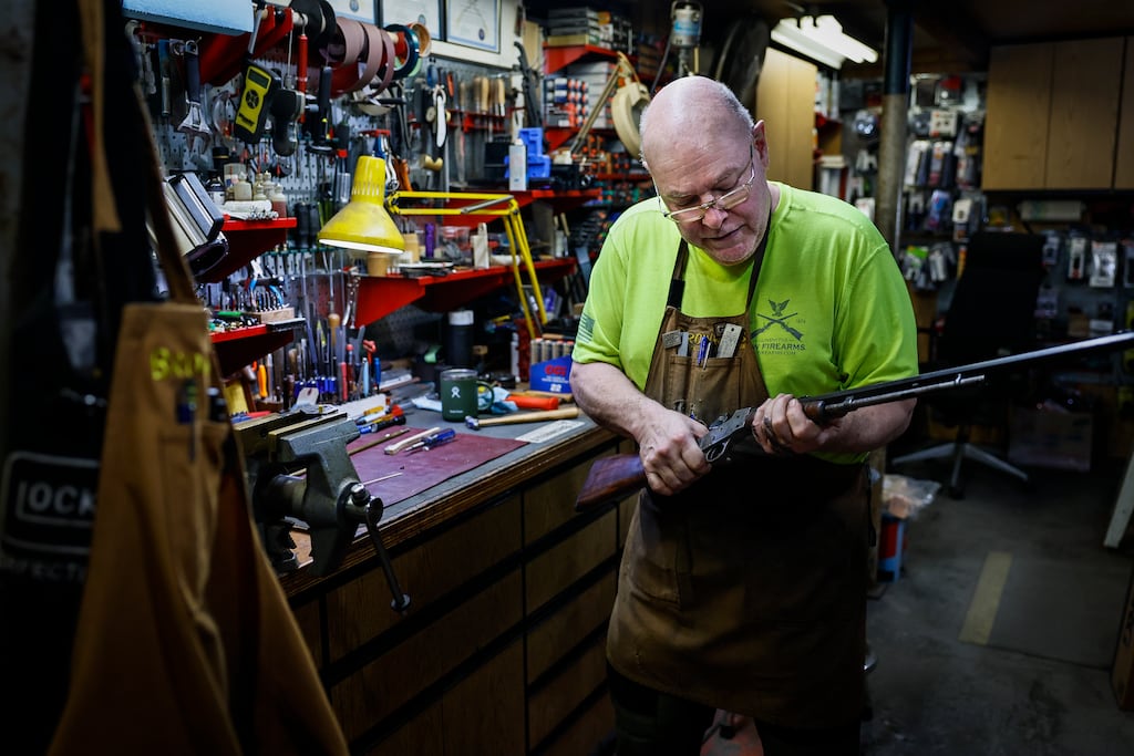 Bob Lamb, who operates his gunsmithing business out of his garage in Cheshire, Mass., says the area has a 