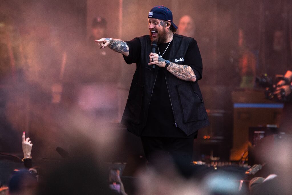 Jelly Roll performs at Gillette Stadium.