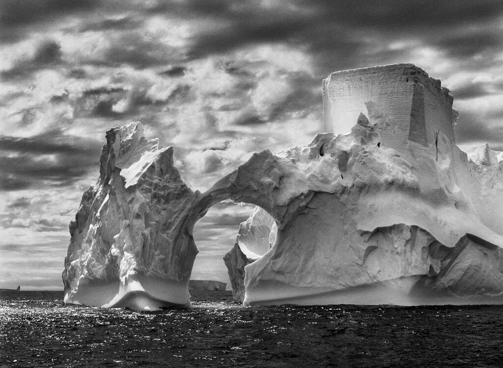 An iceberg between Paulet and South Shetland islands off Antarctica, shown in a scene from 