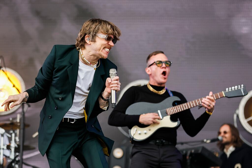 Cage The Elephant performing at Boston Calling.