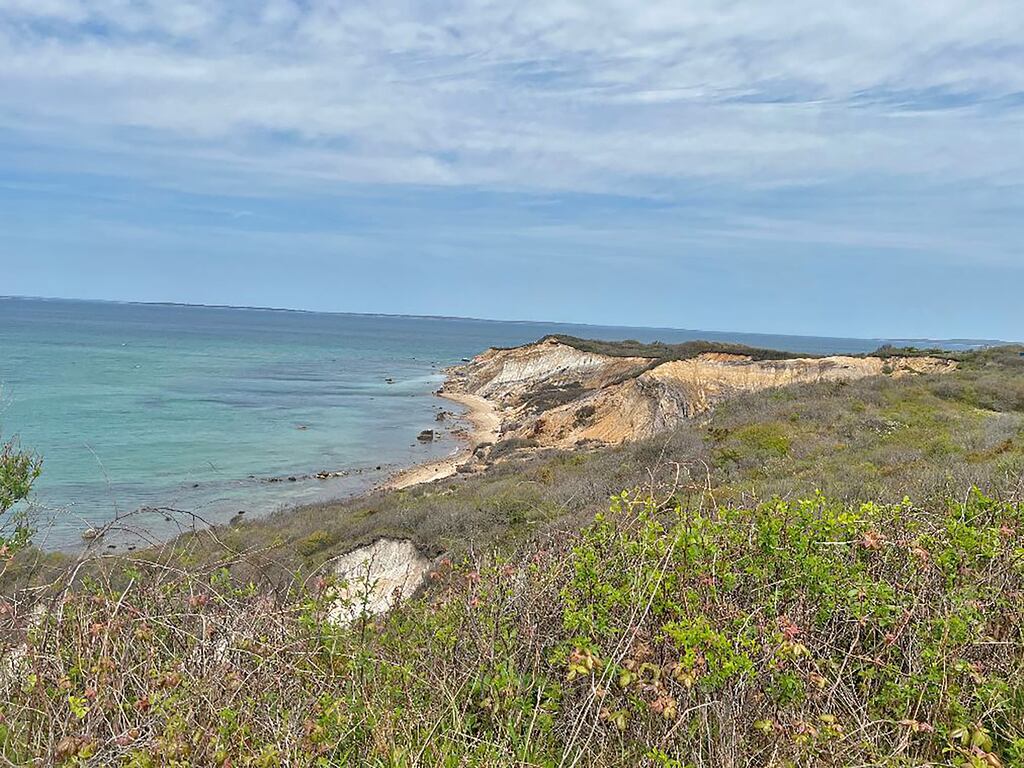 Aquinnah Cliffs is a popular and ultra scenic destination on Martha’s Vineyard. Nearby is where the Welcome to Amity sign appeared in the movie 