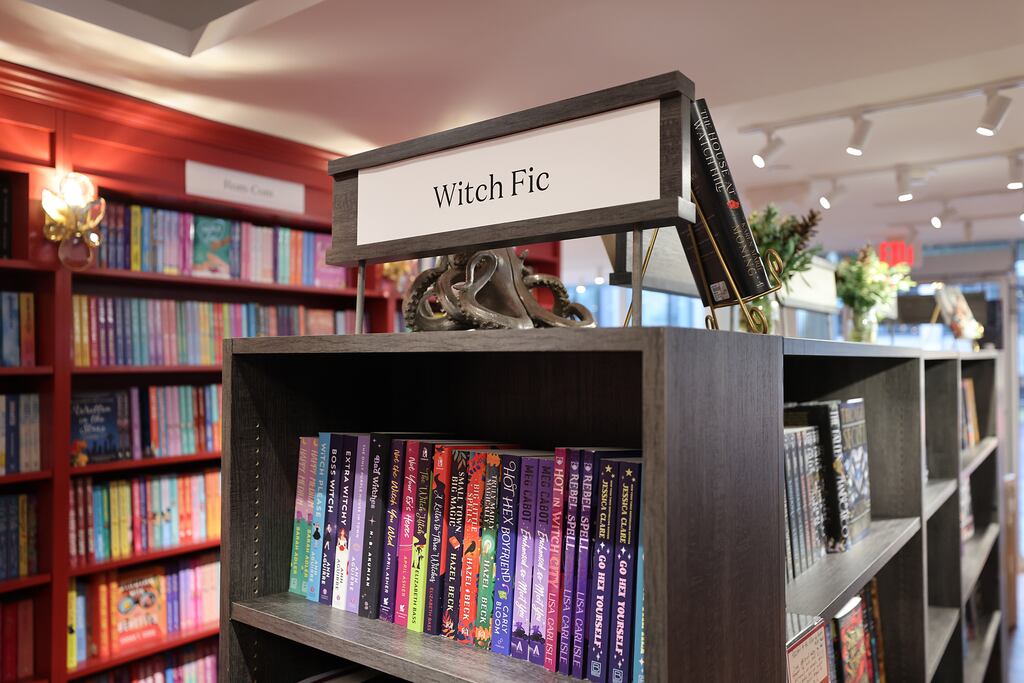 Shelves of books at Lovestruck Books. 
